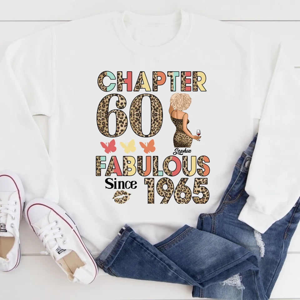 Chapter 60, Fabulous Since 1965 60th Birthday Unique T Shirt For Woman, Custom Birthday Shirt, Her Gifts For 60 Years Old , Turning 60 Birthday Cotton Shirt