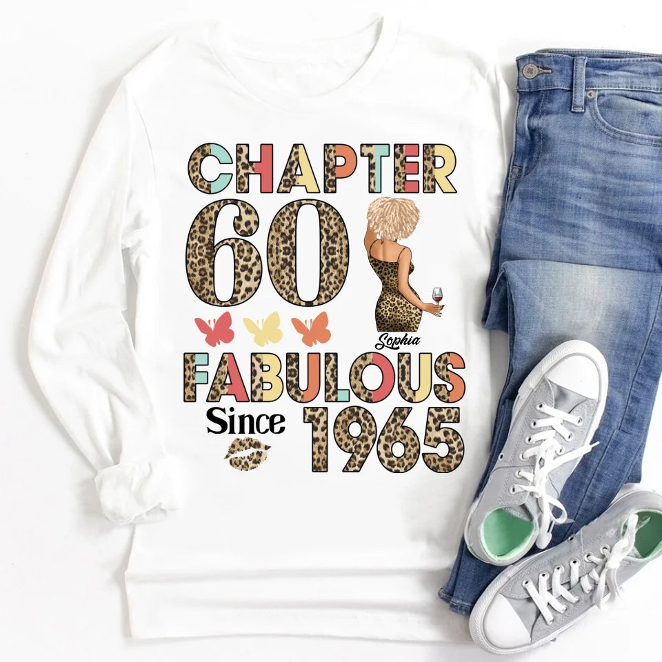 Chapter 60, Fabulous Since 1965 60th Birthday Unique T Shirt For Woman, Custom Birthday Shirt, Her Gifts For 60 Years Old , Turning 60 Birthday Cotton Shirt