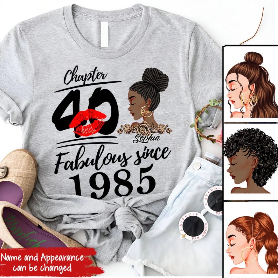 40th Birthday Shirts, Custom Birthday Shirts, Turning 40 Shirt, Gifts For Women Turning 40, 40 And Fabulous Shirt, 1985 Shirt, 40th Birthday Shirts For Her