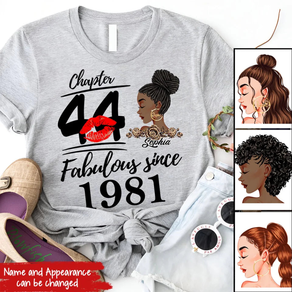 44th Birthday Shirts, Custom Birthday Shirts, Turning 44 Shirt, Gifts For Women Turning 44, 44 And Fabulous Shirt, 1981 Shirt, 44th Birthday Shirts For Her, It's My 44 Birthday