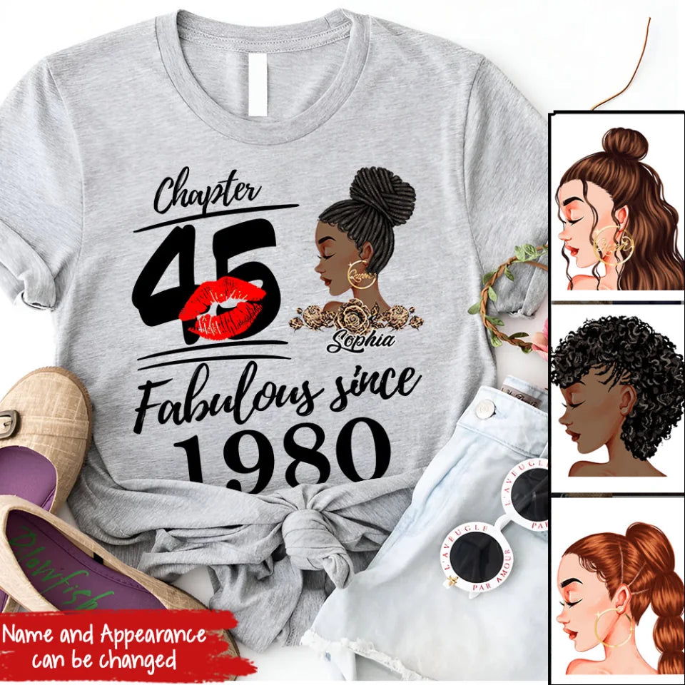 45th Birthday Shirts, Custom Birthday Shirts, Turning 45 Shirt, Gifts For Women Turning 45, 45 And Fabulous Shirt, 1980 Shirt, 45th Birthday Shirts For Her, It's My 45 Birthday