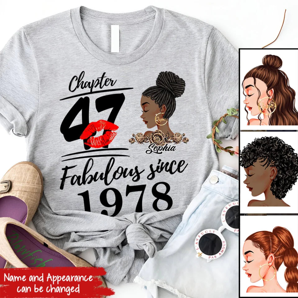 47th Birthday Shirts, Custom Birthday Shirts, Turning 47 Shirt, Gifts For Women Turning 47, 47 And Fabulous Shirt, 1978 Shirt, 47th Birthday Shirts For Her, It's My 47 Birthday