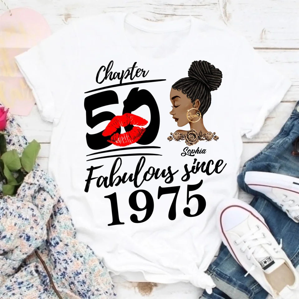 50th Birthday Shirts, Custom Birthday Shirts, Turning 50 Shirt, Gifts For Women Turning 50, 50 And Fabulous Shirt, 1975 Shirt, 50th Birthday Shirts For Her