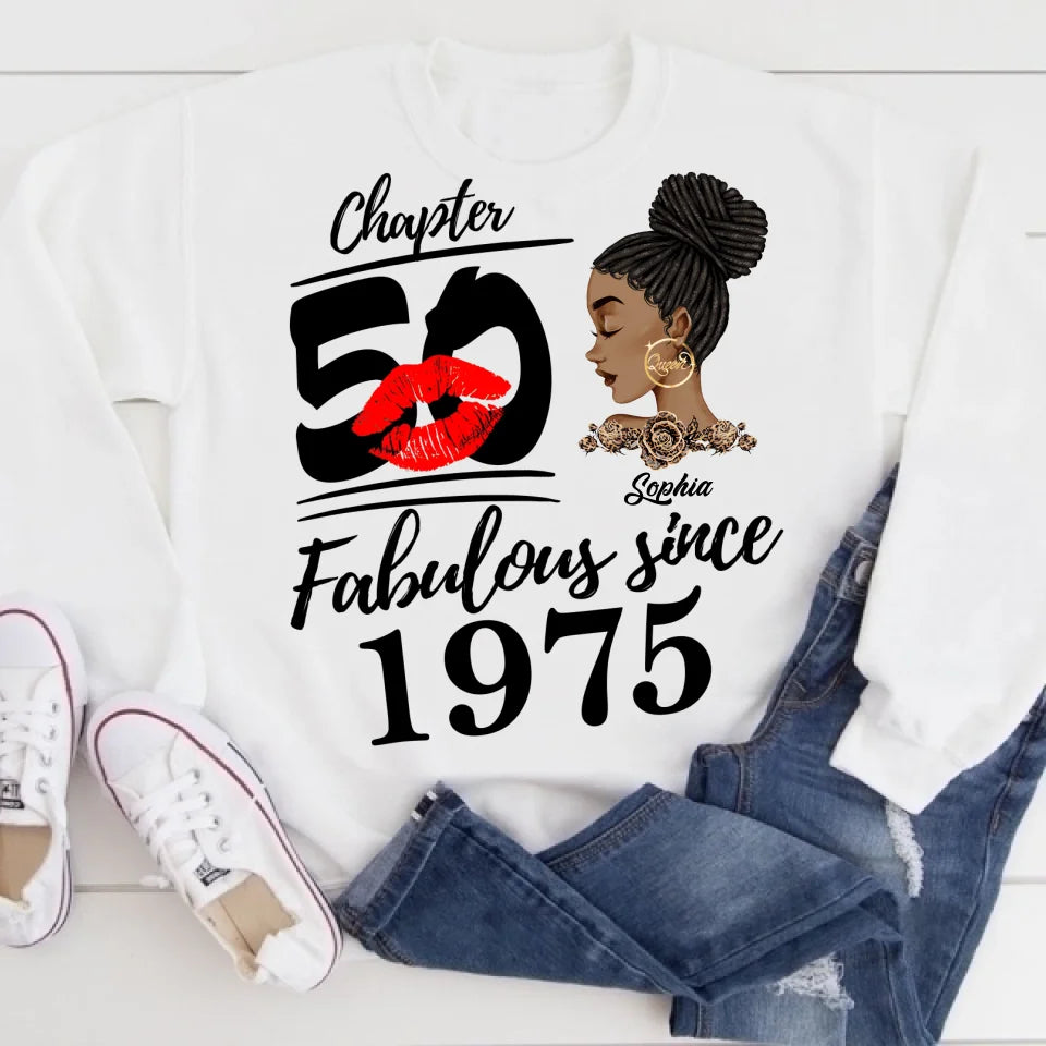 50th Birthday Shirts, Custom Birthday Shirts, Turning 50 Shirt, Gifts For Women Turning 50, 50 And Fabulous Shirt, 1975 Shirt, 50th Birthday Shirts For Her