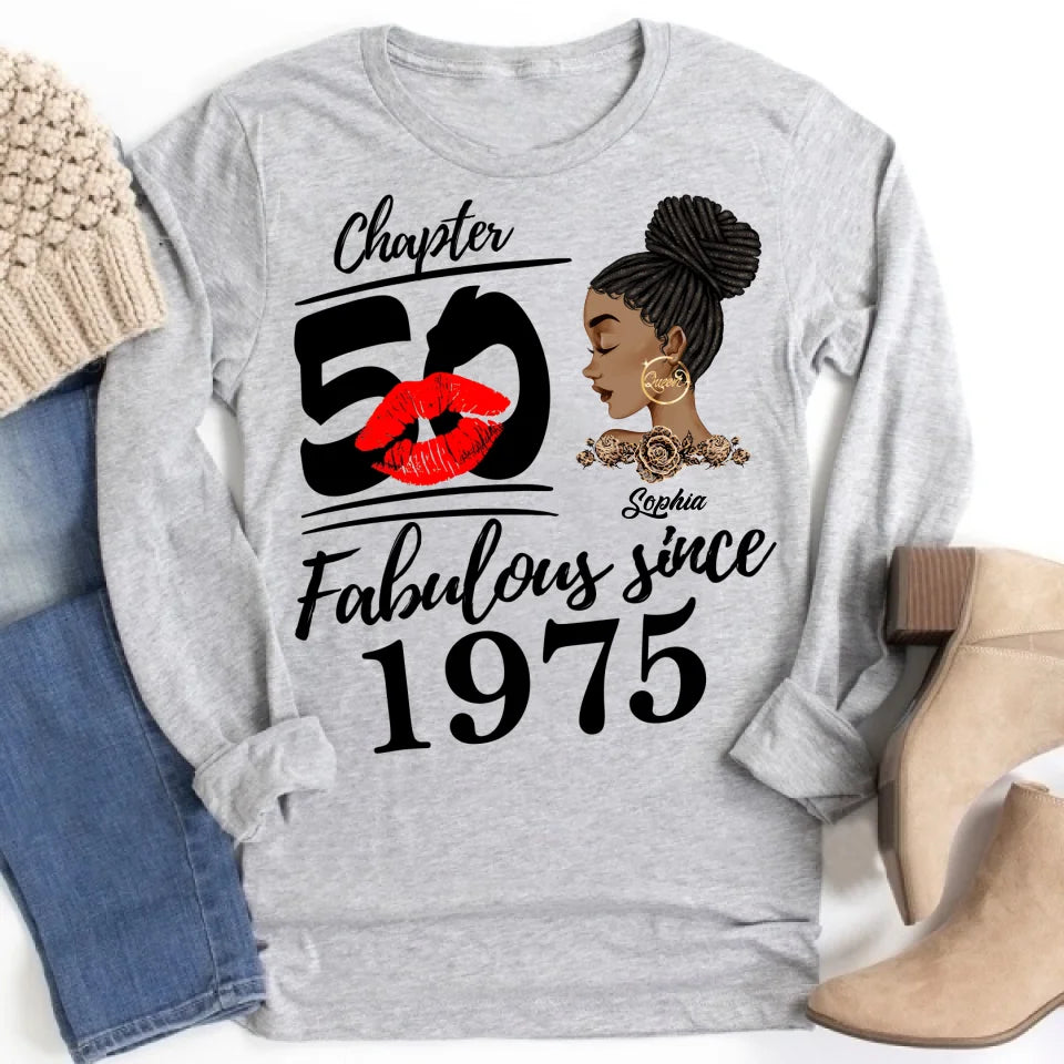 50th Birthday Shirts, Custom Birthday Shirts, Turning 50 Shirt, Gifts For Women Turning 50, 50 And Fabulous Shirt, 1975 Shirt, 50th Birthday Shirts For Her