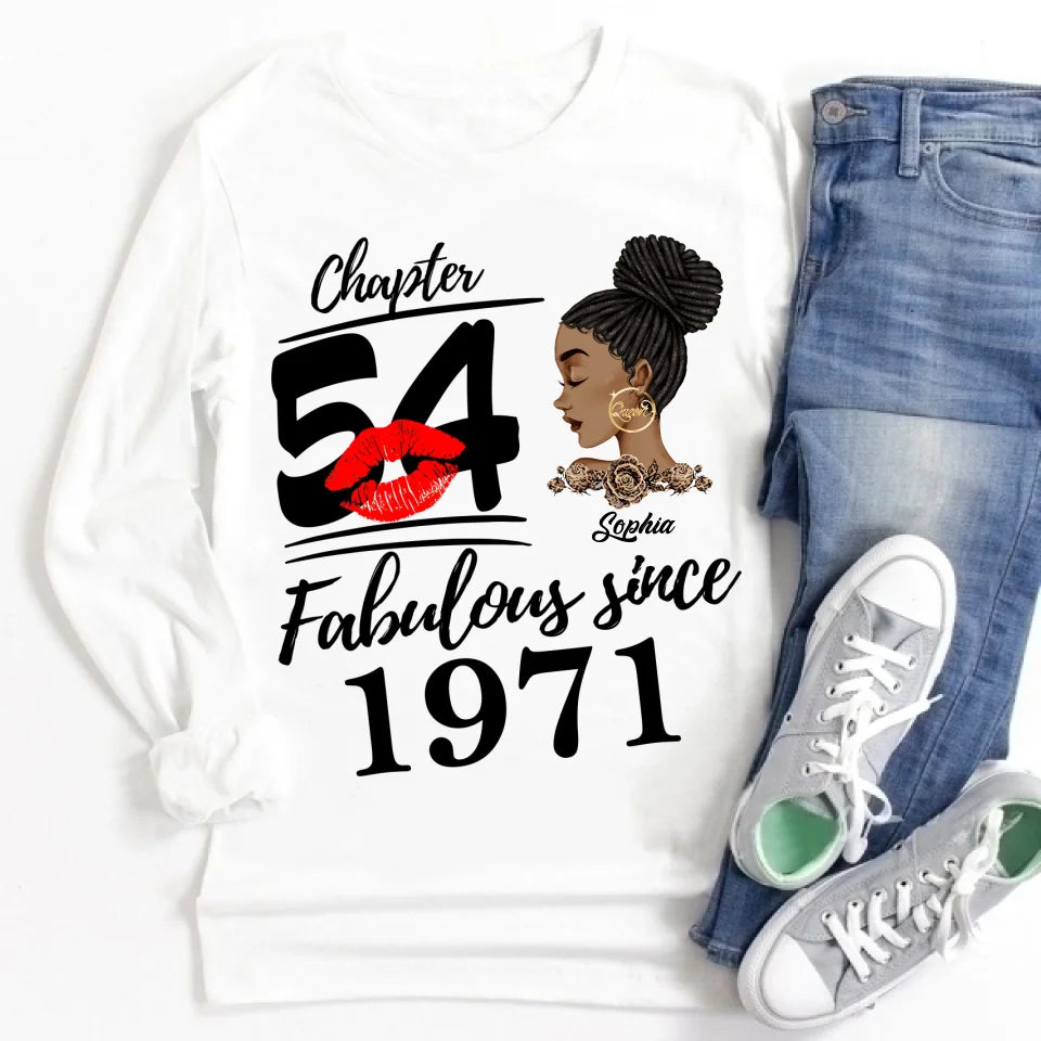 Custom Birthday Shirts, Chapter 54, Fabulous Since 1971 54th Birthday Unique T Shirt For Woman, Her Gifts For 54 Years Old, Turning 54 Birthday Cotton Shirt