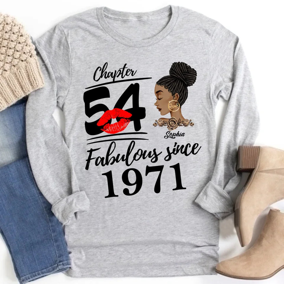 Custom Birthday Shirts, Chapter 54, Fabulous Since 1971 54th Birthday Unique T Shirt For Woman, Her Gifts For 54 Years Old, Turning 54 Birthday Cotton Shirt