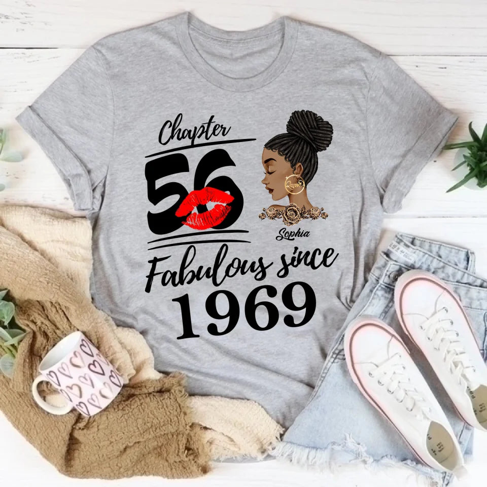 Custom Birthday Shirts, Chapter 56, Fabulous Since 1969 56th Birthday Unique T Shirt For Woman, Her Gifts For 56 Years Old, Turning 56 Birthday Cotton Shirt