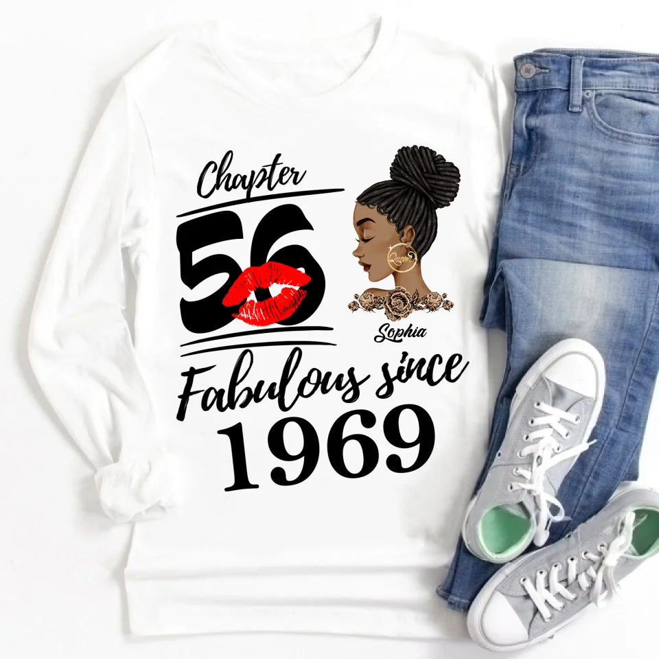 Custom Birthday Shirts, Chapter 56, Fabulous Since 1969 56th Birthday Unique T Shirt For Woman, Her Gifts For 56 Years Old, Turning 56 Birthday Cotton Shirt