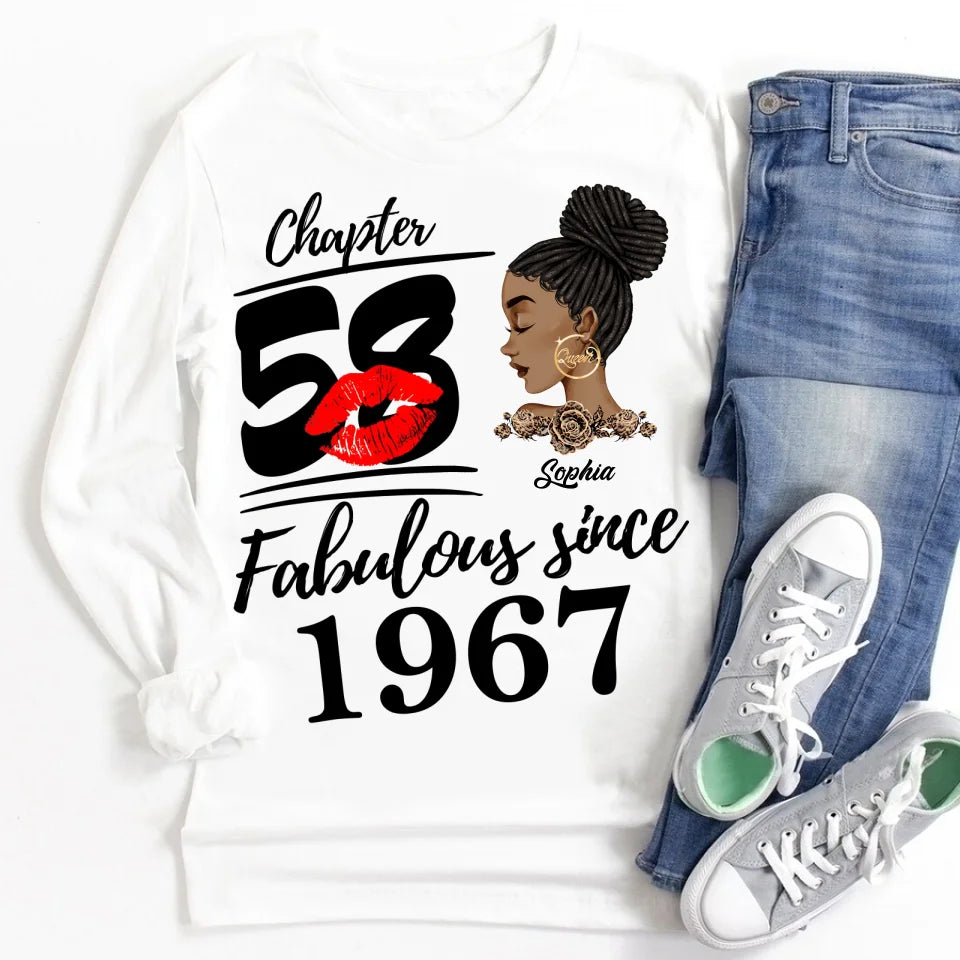 Custom Birthday Shirts, Chapter 58, Fabulous Since 1967 58th Birthday Unique T Shirt For Woman, Her Gifts For 58 Years Old, Turning 58 Birthday Cotton Shirt
