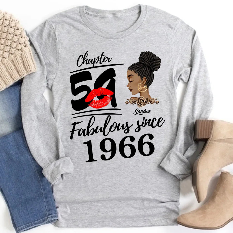 Custom Birthday Shirts, Chapter 59, Fabulous Since 1966 59th Birthday Unique T Shirt For Woman, Her Gifts For 59 Years Old, Turning 59 Birthday Cotton Shirt