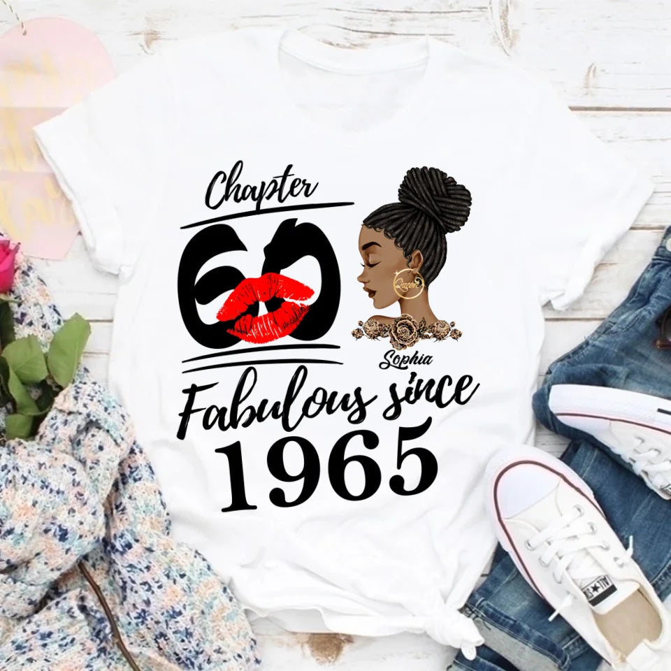 60th Birthday Shirts, Custom Birthday Shirts, Turning 60 Shirt, Gifts For Women Turning 60, 60 And Fabulous Shirt, 1965 Shirt, 60th Birthday Shirts For Her