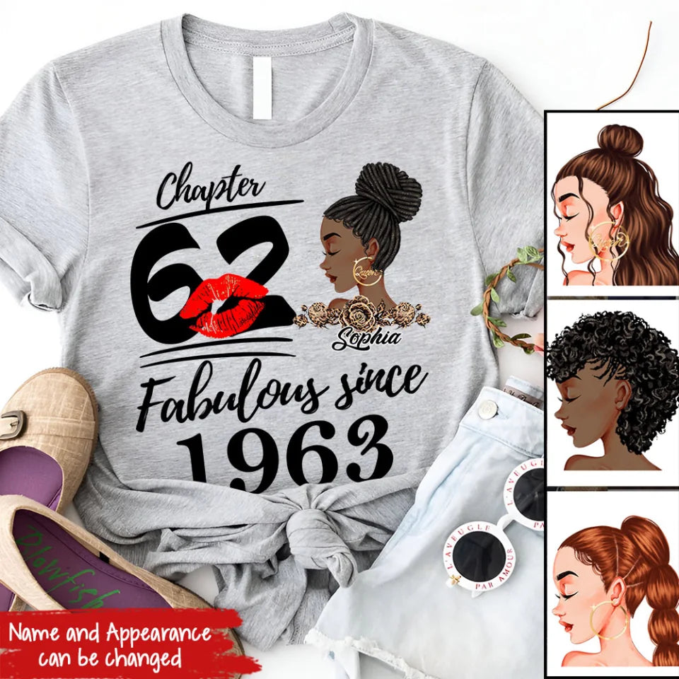 62nd Birthday Shirts, Custom Birthday Shirts, Turning 62 Shirt For Women, Turning 62 And Fabulous Shirt, 1963 Shirt, Best Gifts For Women Turning 62