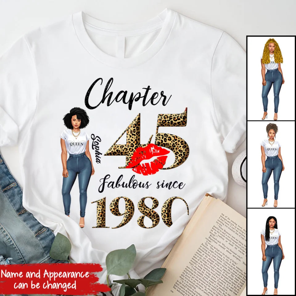 45th birthday shirts for her, Personalised 45th birthday gifts, 1980 t shirt, 45 and fabulous shirt, 45th birthday shirt ideas, gift ideas 45th birthday woman