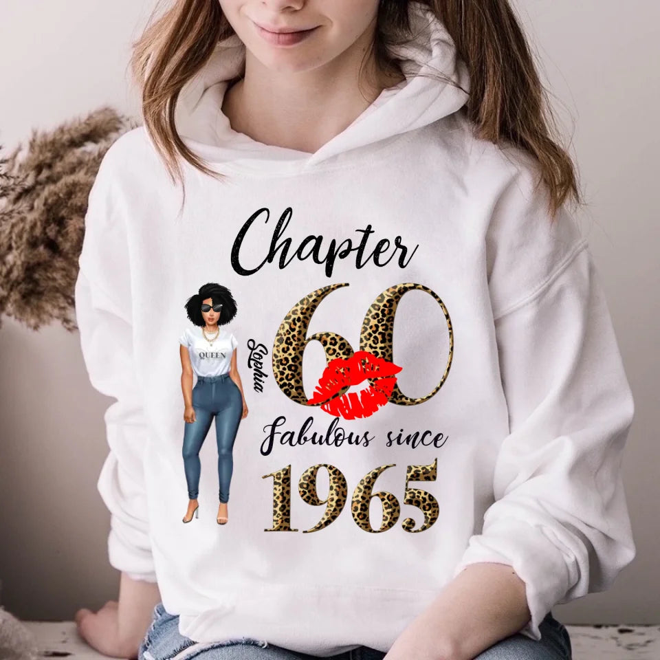 Chapter 60, Fabulous Since 1965 60th Birthday Unique T Shirt For Woman, Custom Birthday Shirt, Her Gifts For 60 Years Old , Turning 60 Birthday Cotton Shirt