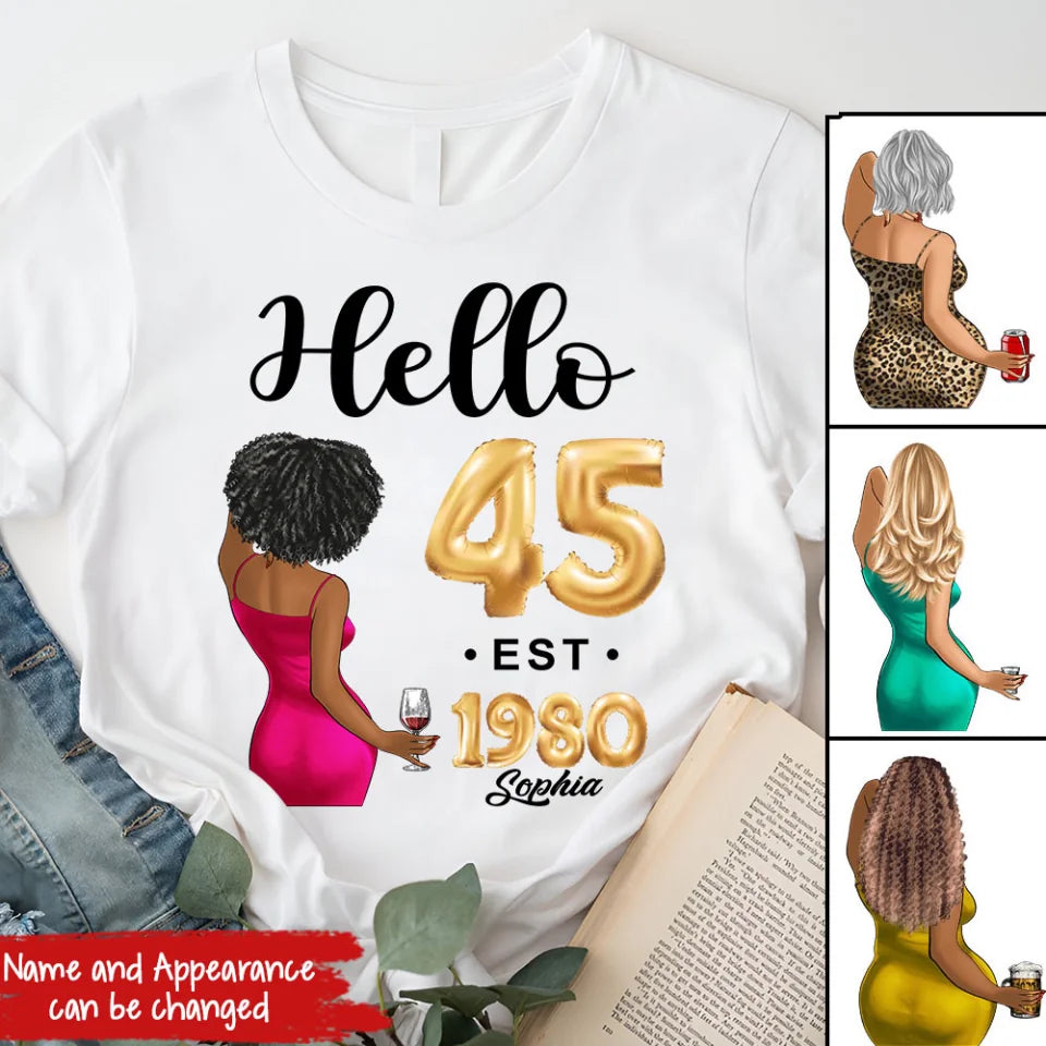 45th birthday shirts for her, Personalised 45th birthday gifts, 1980 t shirt, 45 and fabulous shirt, 45th birthday shirt ideas, gift ideas 45th birthday woman