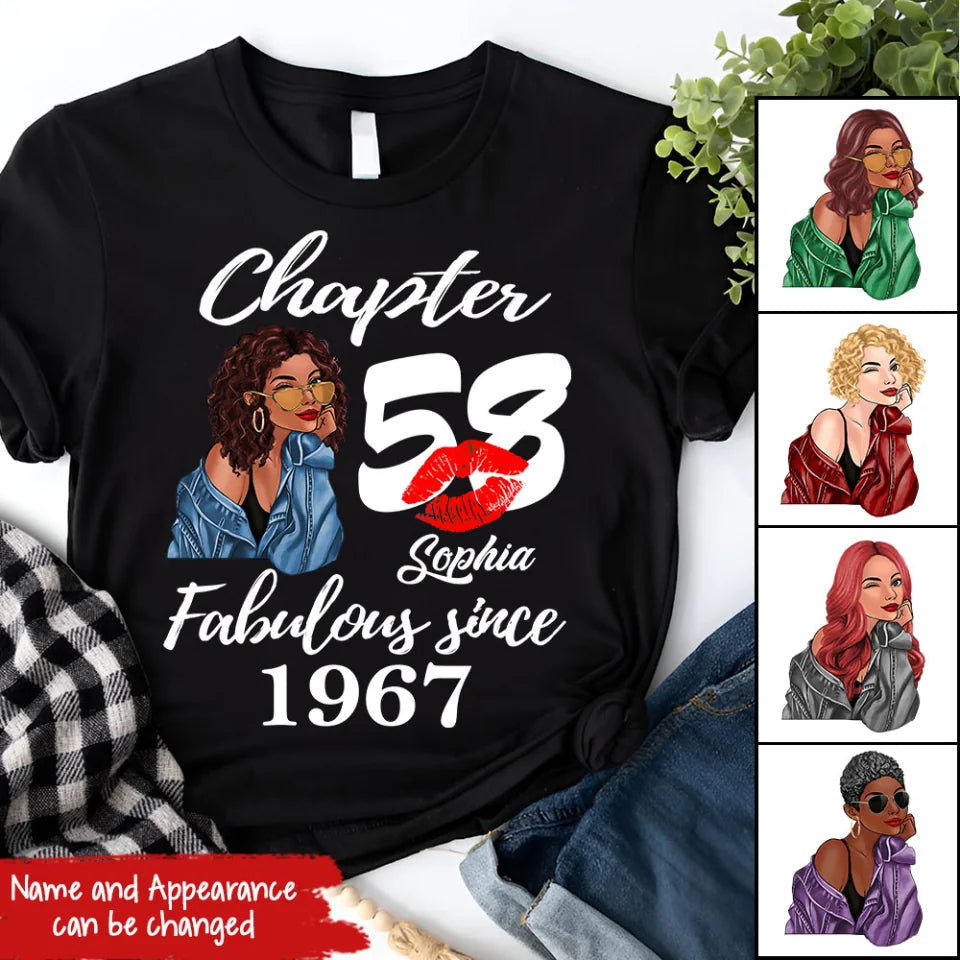 Custom Birthday Shirts, Chapter 58, Fabulous Since 1967 58th Birthday Unique T Shirt For Woman, Her Gifts For 58 Years Old, Turning 58 Birthday Cotton Shirt