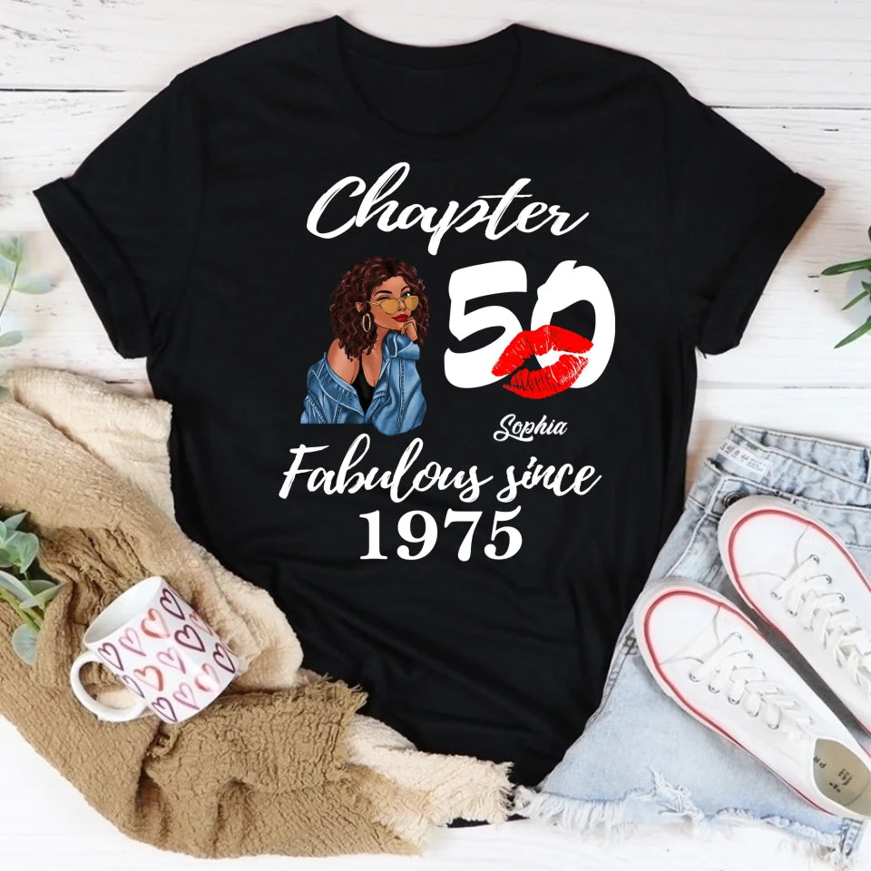 50th Birthday Shirts, Custom Birthday Shirts, Turning 50 Shirt, Gifts For Women Turning 50, 50 And Fabulous Shirt, 1975 Shirt, 50th Birthday Shirts For Her