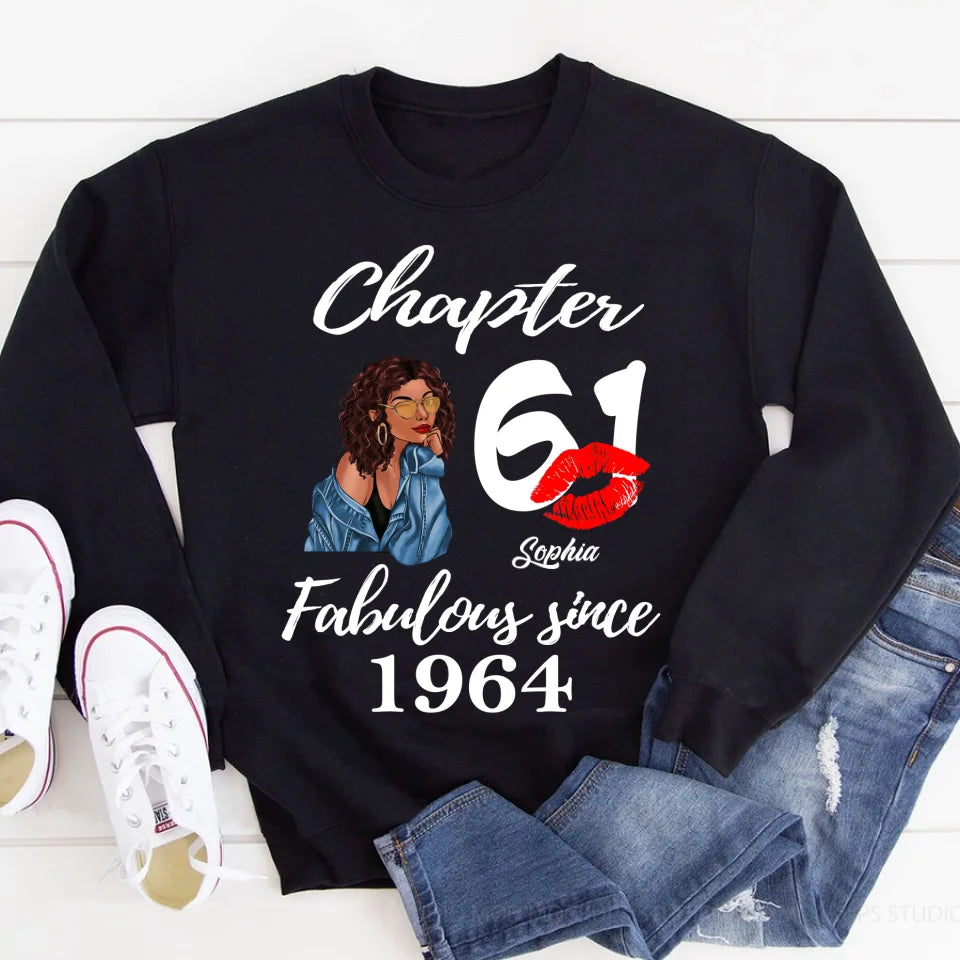 Custom Birthday Shirts, Chapter 61, Fabulous Since 1964 61st Birthday Unique T Shirt For Woman, Her Gifts For 61 Years Old, Turning 61 Birthday Cotton Shirt