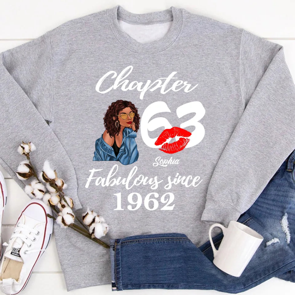 Custom Birthday Shirts, Chapter 63, Fabulous Since 1962 63rd Birthday Unique T Shirt For Woman, Her Gifts For 63 Years Old, Turning 63 Birthday Cotton Shirt
