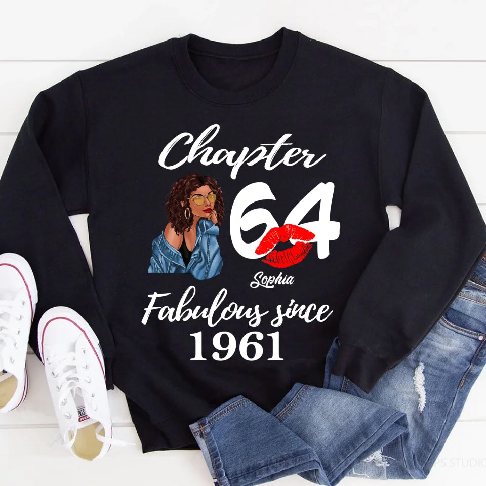 Custom Birthday Shirts, Chapter 64, Fabulous Since 1961 64th Birthday Unique T Shirt For Woman, Her Gifts For 64 Years Old, Turning 64 Birthday Cotton Shirt