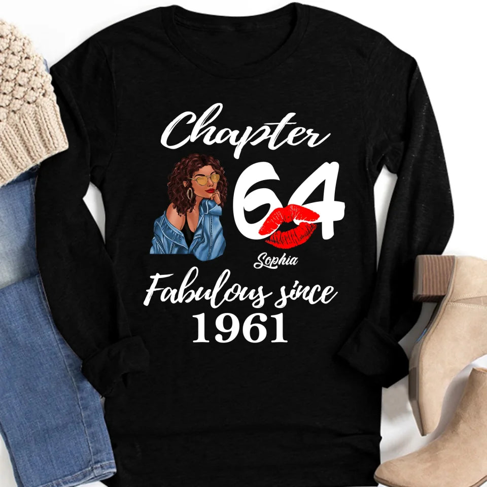 Custom Birthday Shirts, Chapter 64, Fabulous Since 1961 64th Birthday Unique T Shirt For Woman, Her Gifts For 64 Years Old, Turning 64 Birthday Cotton Shirt