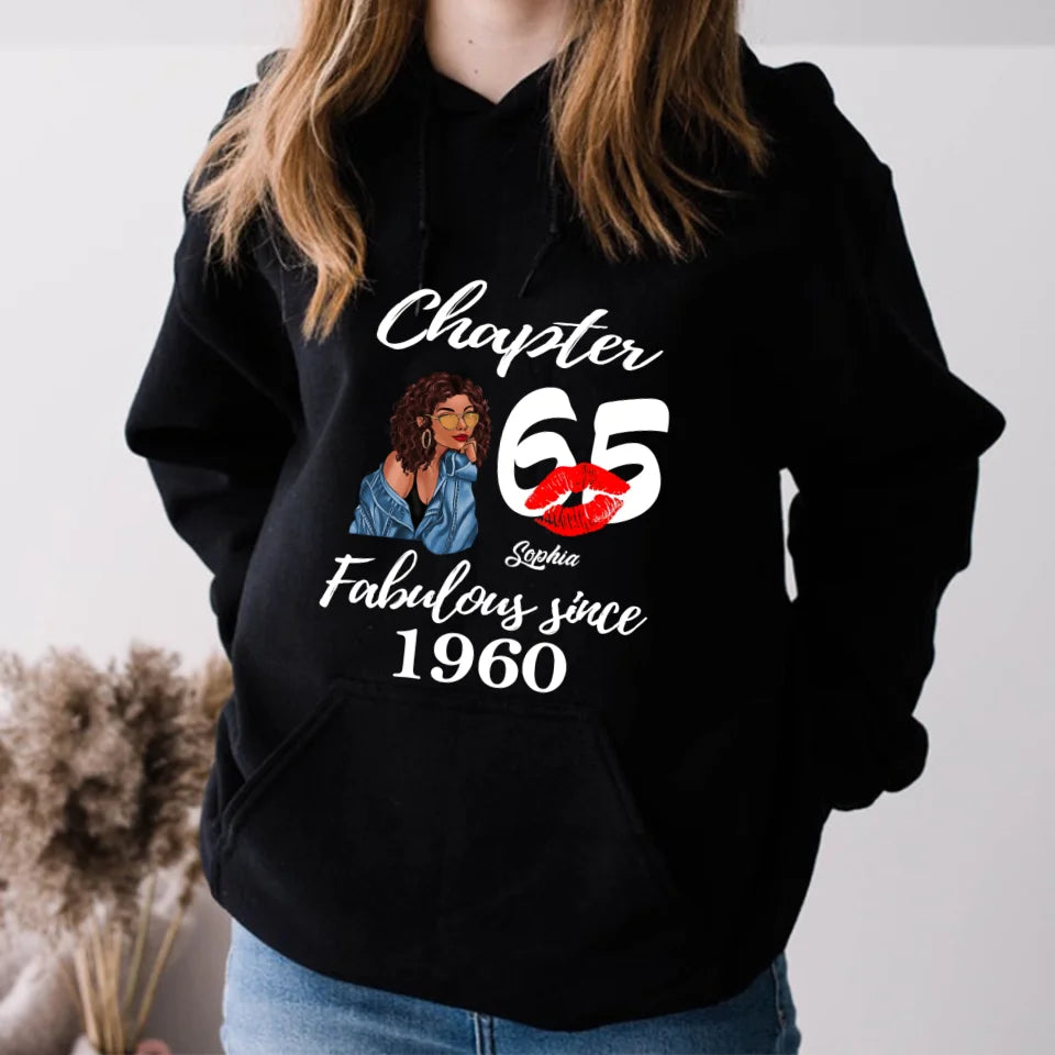 Custom Birthday Shirts, Chapter 65, Fabulous Since 1960 65th Birthday Unique T Shirt For Woman, Her Gifts For 65 Years Old, Turning 65 Birthday Cotton Shirt