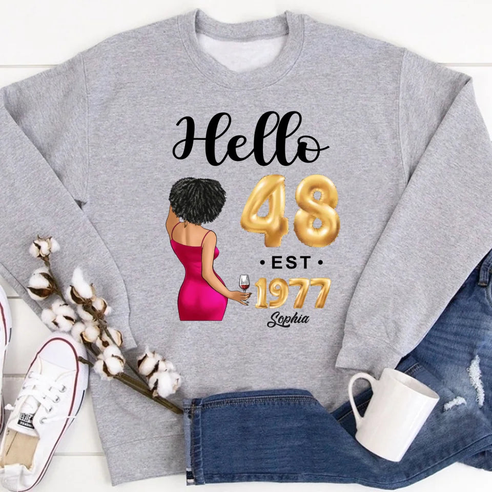 48th birthday shirts for her, Personalised 48th birthday gifts, 1977 t shirt, 48 and fabulous shirt, 48th birthday shirt ideas, gift ideas 48th birthday woman