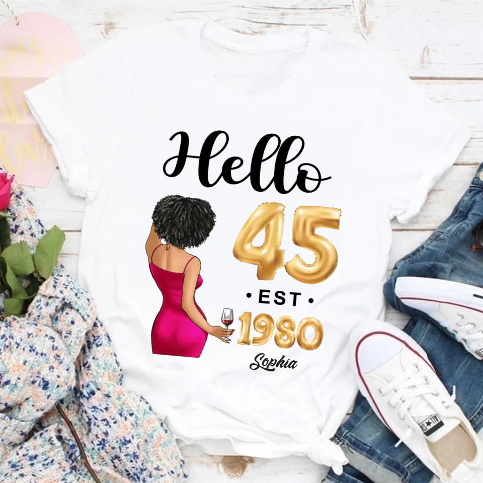 45th birthday shirts for her, Personalised 45th birthday gifts, 1980 t shirt, 45 and fabulous shirt, 45th birthday shirt ideas, gift ideas 45th birthday woman