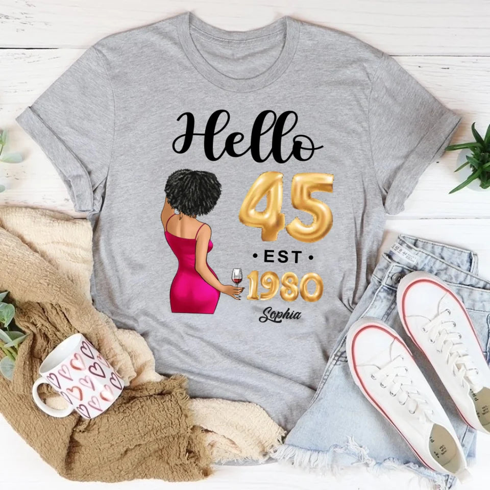 45th birthday shirts for her, Personalised 45th birthday gifts, 1980 t shirt, 45 and fabulous shirt, 45th birthday shirt ideas, gift ideas 45th birthday woman