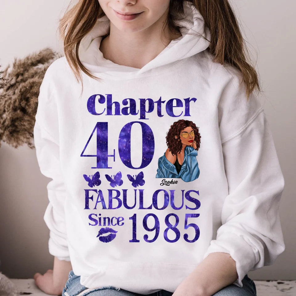 Chapter 40, Fabulous Since 1985 40th Birthday Unique T Shirt For Woman, Custom Birthday Shirt, Her Gifts For 40 Years Old , Turning 40 Birthday Cotton Shirt