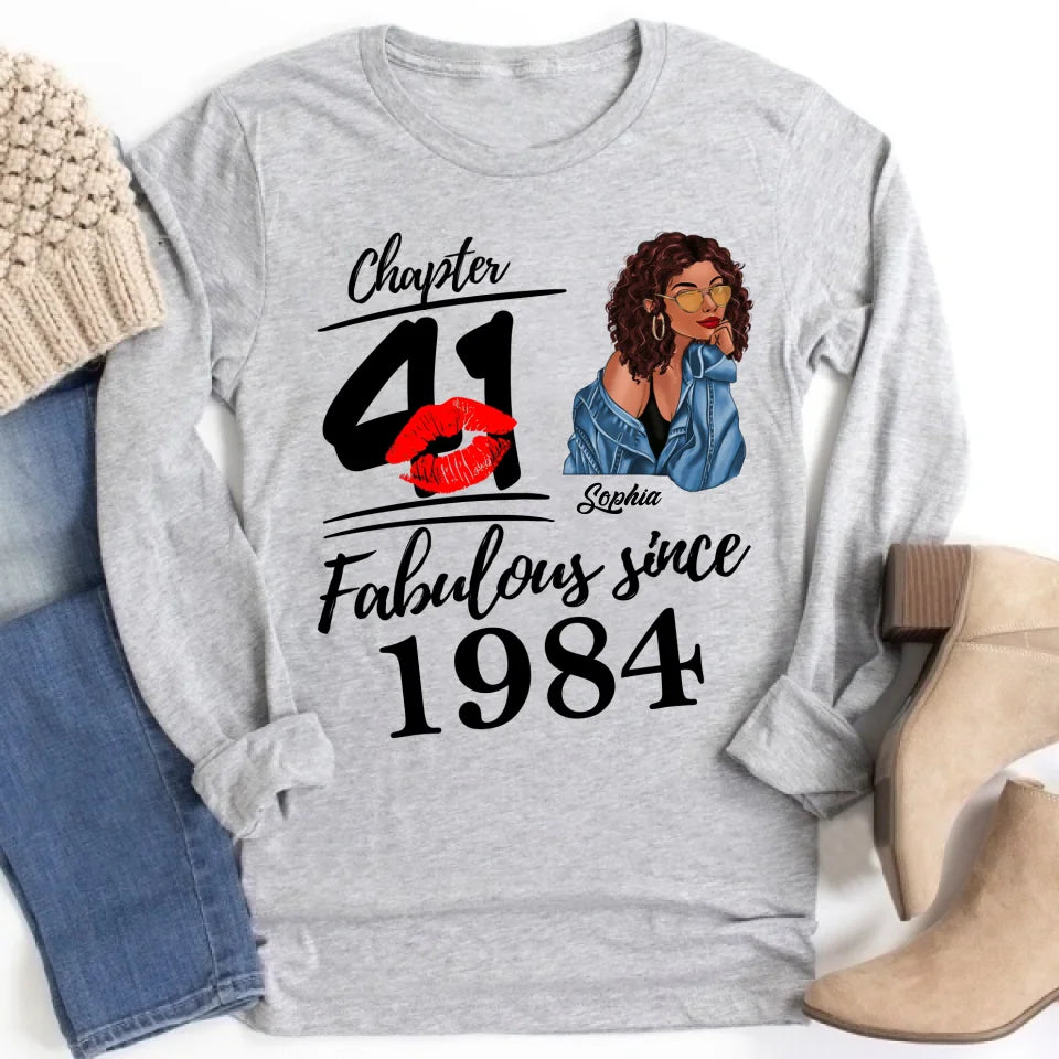 Chapter 41, Fabulous Since 1984 41th Birthday Unique T Shirt For Woman, Custom Birthday Shirt, Her Gifts For 41 Years Old , Turning 41 Birthday Cotton Shirt