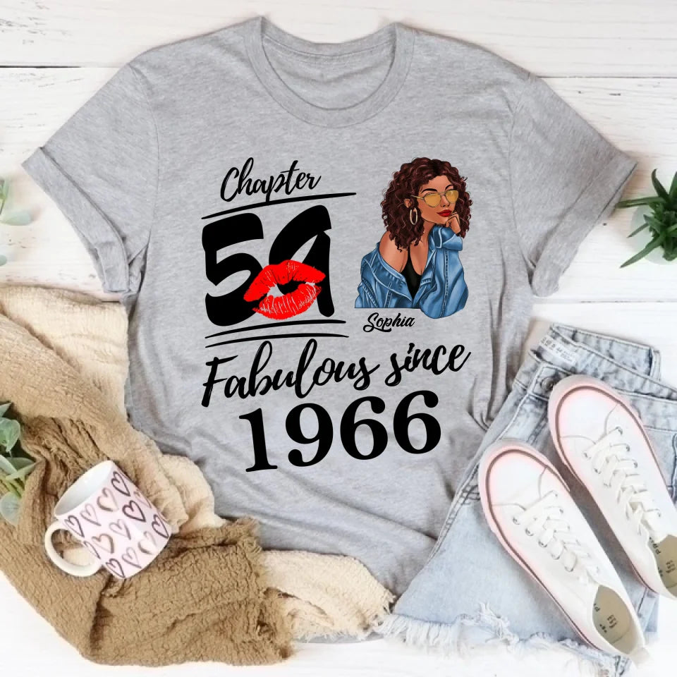 Chapter 59, Fabulous Since 1966 59th Birthday Unique T Shirt For Woman, Custom Birthday Shirt, Her Gifts For 59 Years Old , Turning 59 Birthday Cotton Shirt