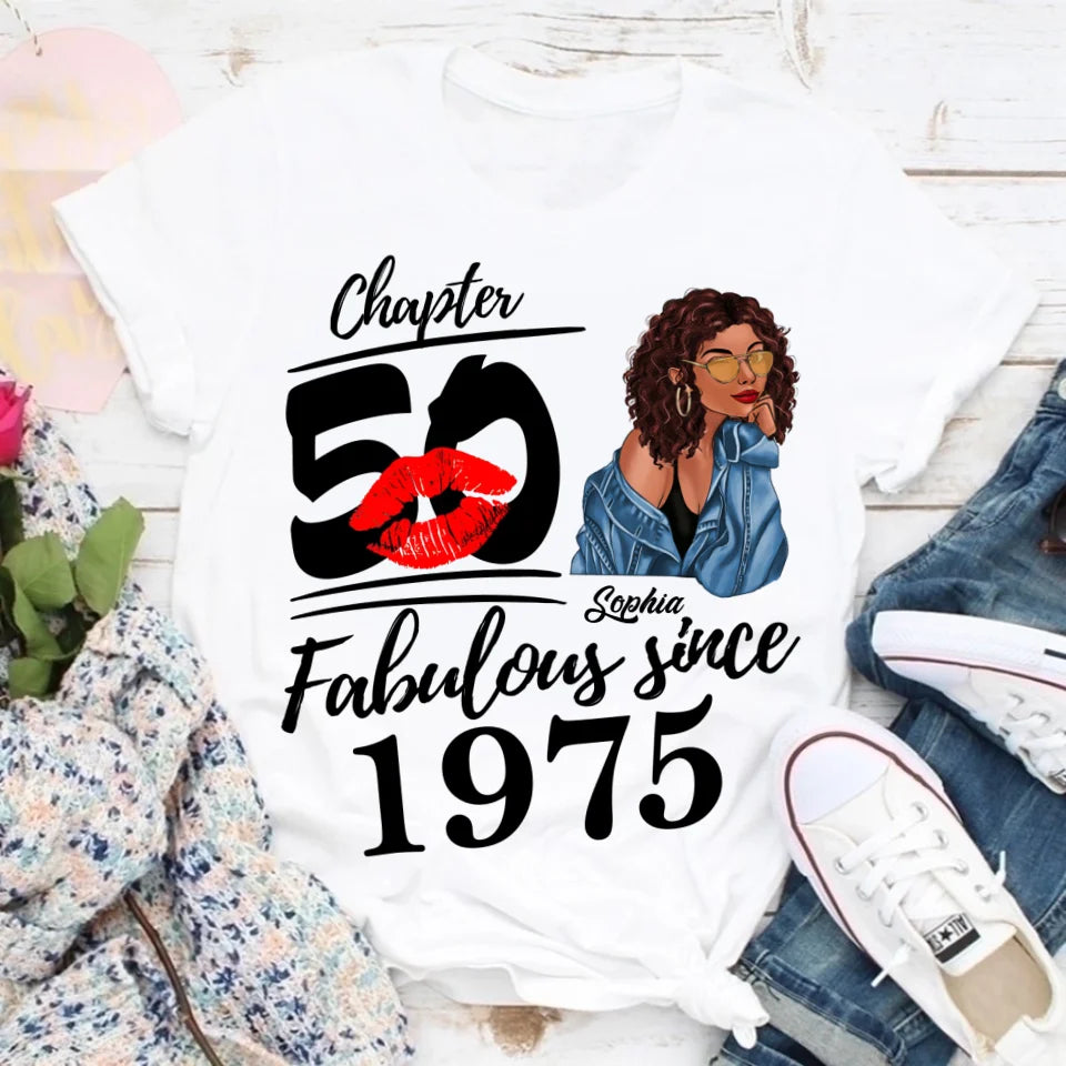 50th Birthday Shirts, Custom Birthday Shirts, Turning 50 Shirt, Gifts For Women Turning 50, 50 And Fabulous Shirt, 1975 Shirt, 50th Birthday Shirts For Her