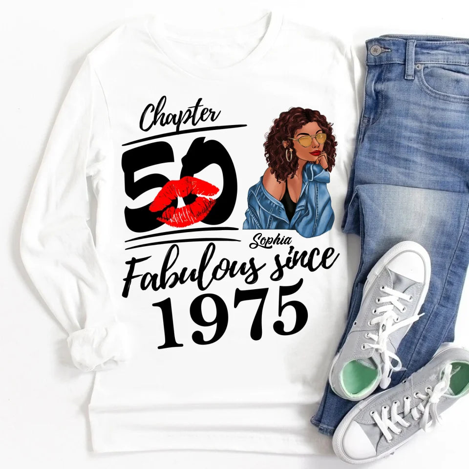 50th Birthday Shirts, Custom Birthday Shirts, Turning 50 Shirt, Gifts For Women Turning 50, 50 And Fabulous Shirt, 1975 Shirt, 50th Birthday Shirts For Her