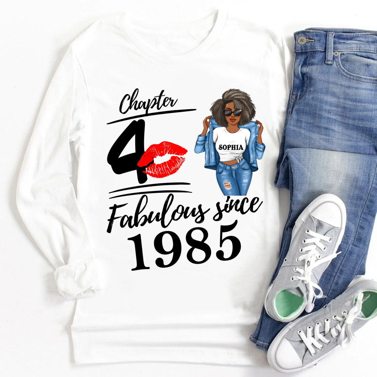 Chapter 40, Fabulous Since 1985 40th Birthday Unique T Shirt For Woman, Custom Birthday Shirt, Her Gifts For 40 Years Old , Turning 40 Birthday Cotton Shirt