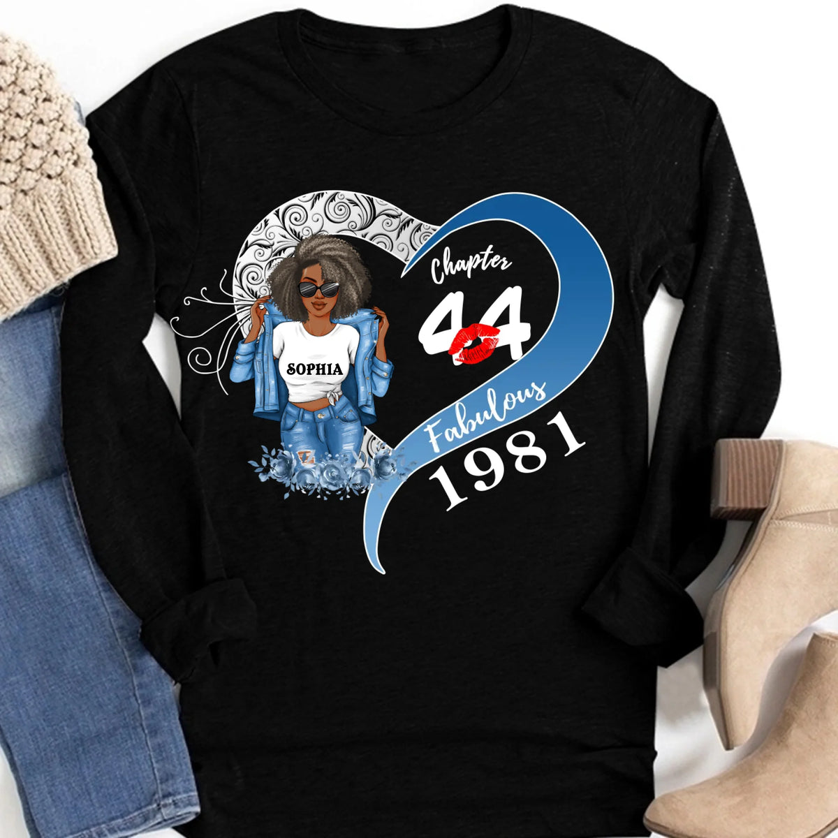 44th Birthday Shirts, Custom Birthday Shirts, Turning 44 Shirt, Gifts For Women Turning 44, 44 And Fabulous Shirt, 1981 Shirt, 44 Birthday Shirts For Her