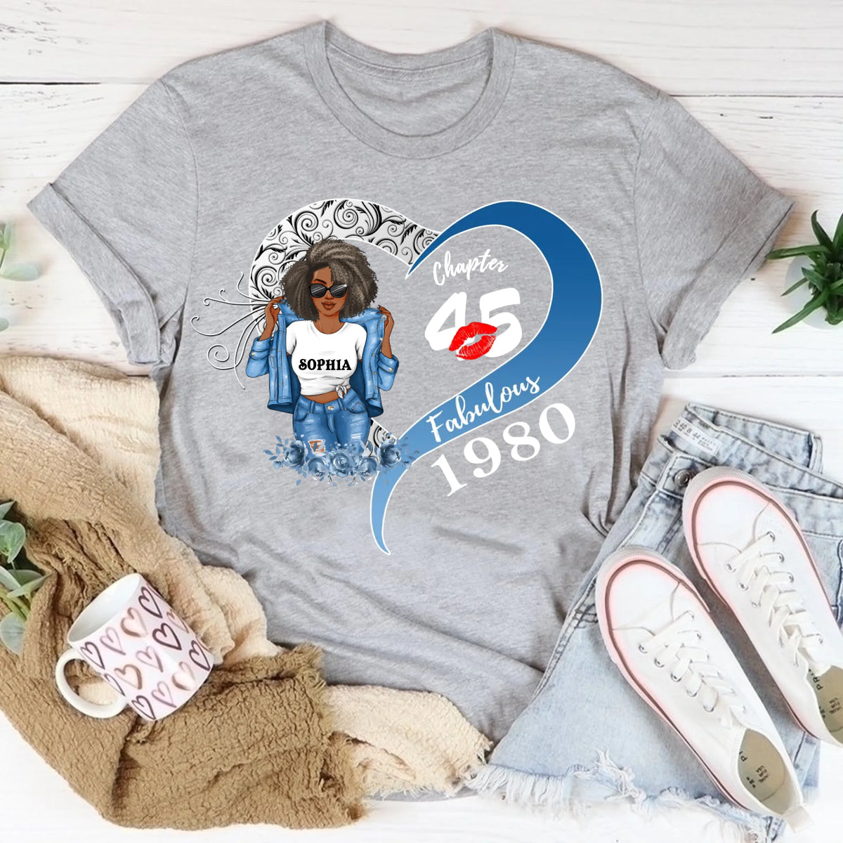 45th Birthday Shirts, Custom Birthday Shirts, Turning 45 Shirt, Gifts For Women Turning 45, 45 And Fabulous Shirt, 1980 Shirt, 45 Birthday Shirts For Her