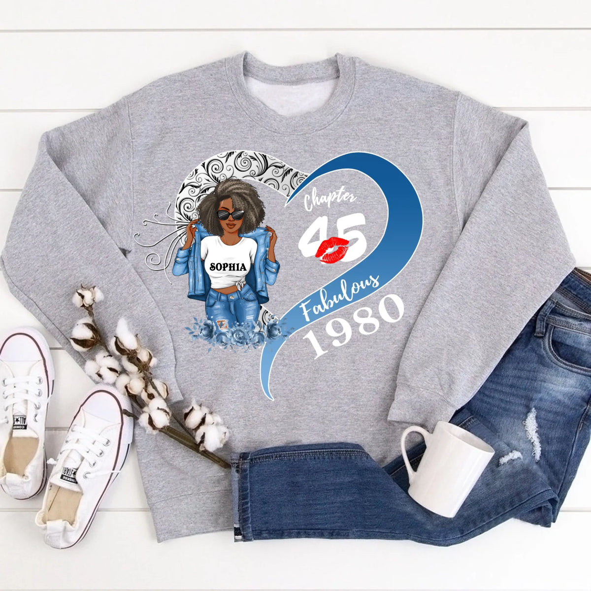 45th Birthday Shirts, Custom Birthday Shirts, Turning 45 Shirt, Gifts For Women Turning 45, 45 And Fabulous Shirt, 1980 Shirt, 45 Birthday Shirts For Her