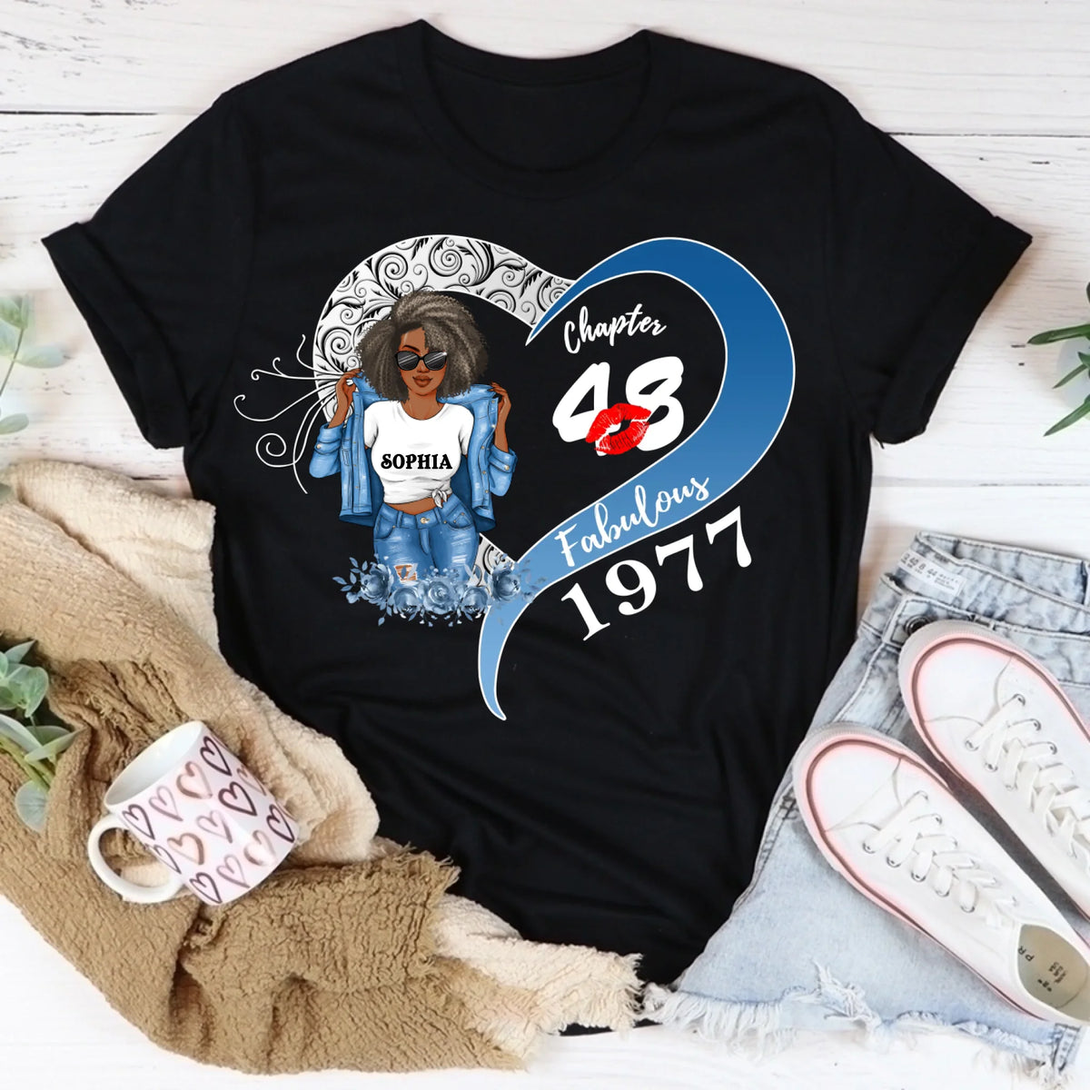 48th Birthday Shirts, Custom Birthday Shirts, Turning 48 Shirt, Gifts For Women Turning 48, 48 And Fabulous Shirt, 1977 Shirt, 48 Birthday Shirts For Her