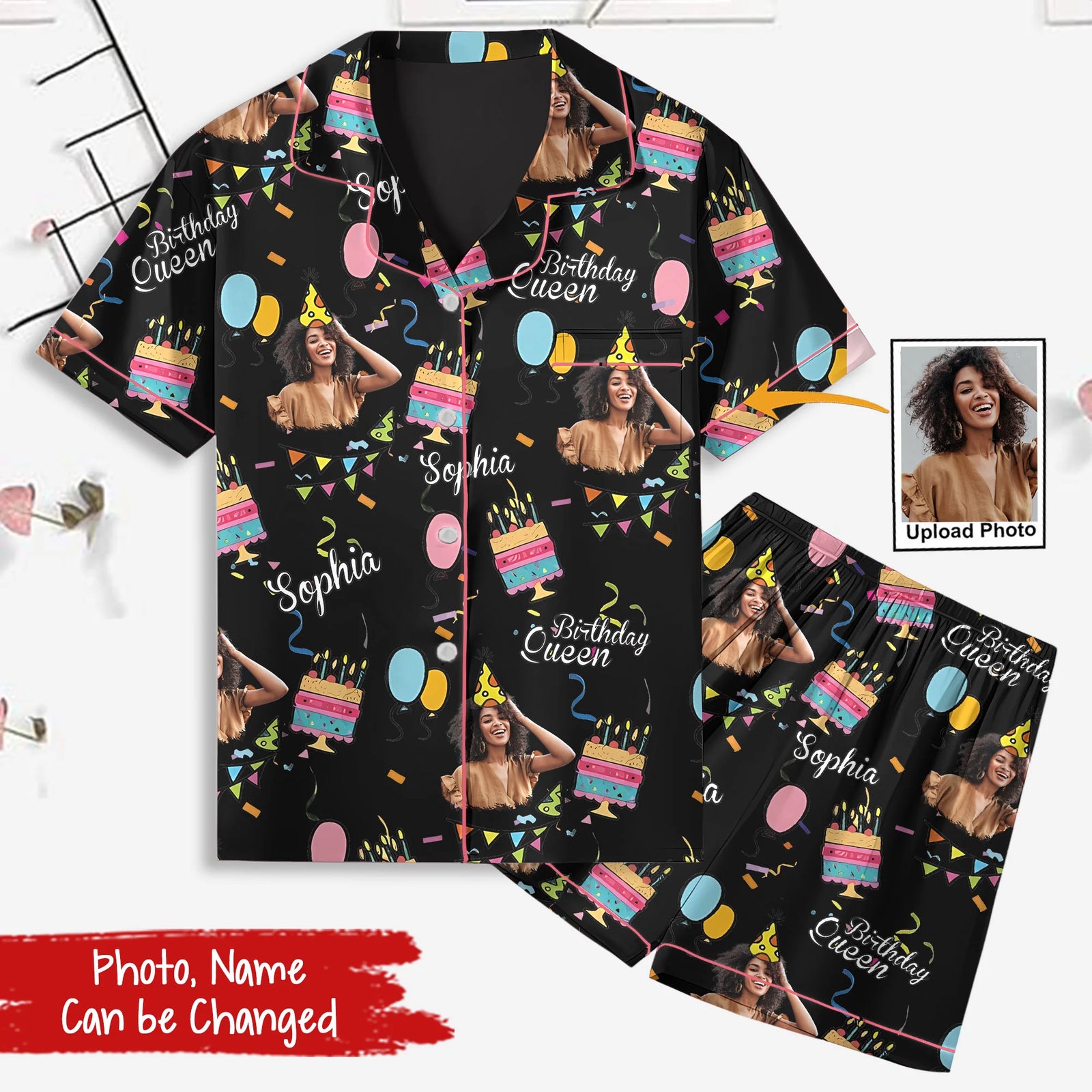 Birthday Women's Pajamas Set, Custom Birthday Pajamas, Birthday Pajamas Set For Black Women, Its My Birthday Pajamas, Birthday Queen, Birthday Pajamas-YPT-HMT