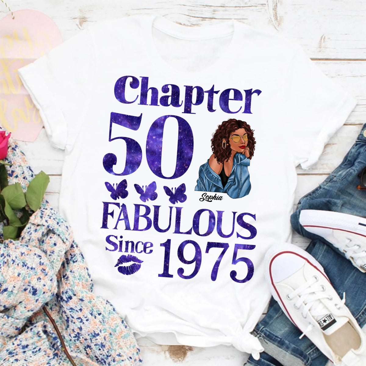 50th Birthday Shirts For Her, Personalised 50th Birthday Gifts, 1975 T Shirt, 50 And Fabulous Shirt, 50th Birthday Shirt Ideas, Gift Ideas 50th Birthday Woman