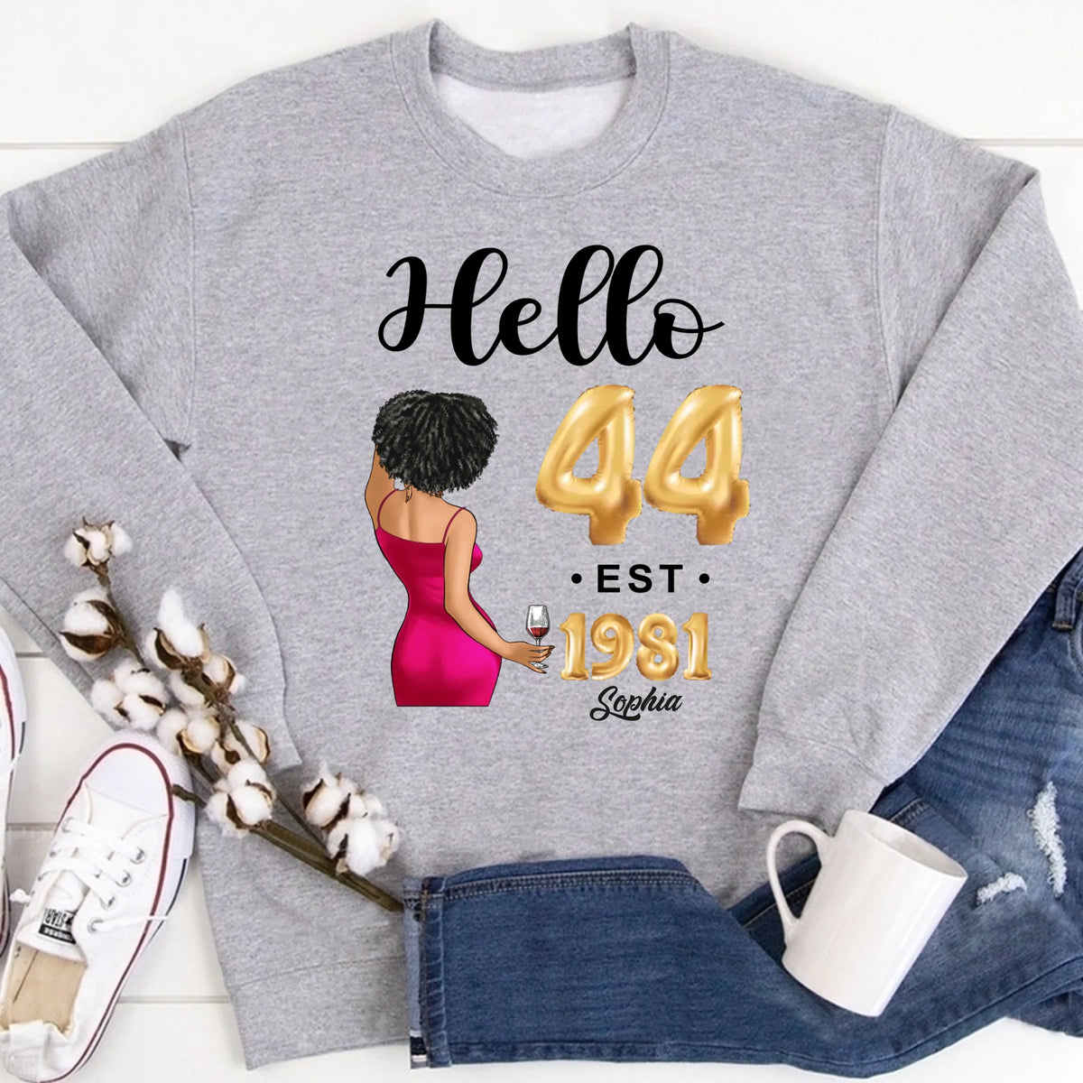 44th birthday shirts for her, Personalised 44th birthday gifts, 1981 t shirt, 44 and fabulous shirt, 44th birthday shirt ideas, gift ideas 44th birthday woman