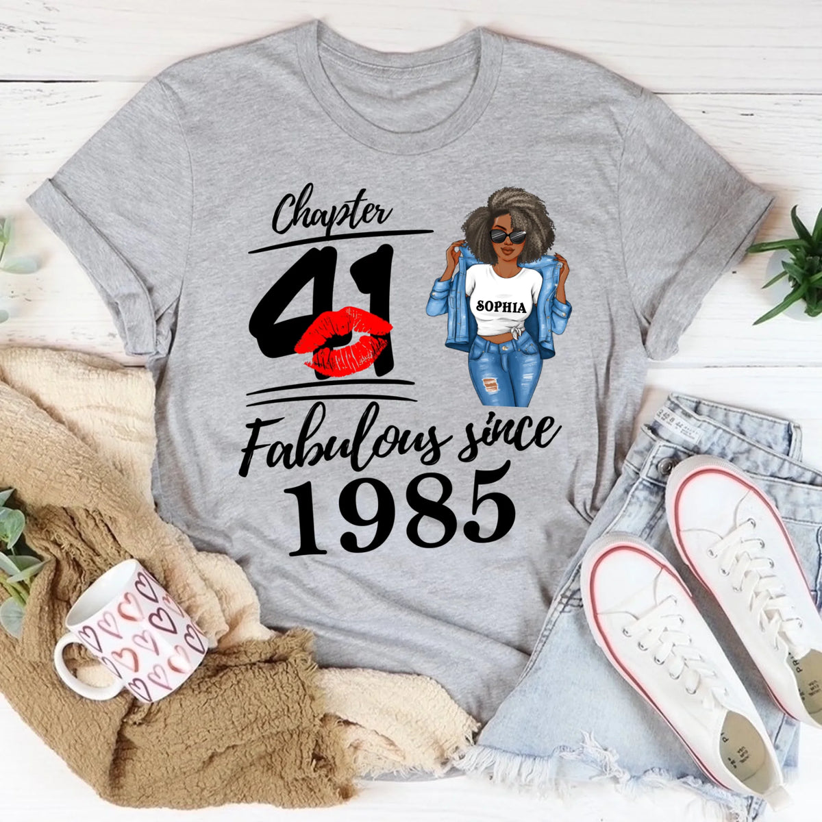 Chapter 41, Fabulous Since 1985 41st Birthday Unique T Shirt For Woman, Custom Birthday Shirt, Her Gifts For 41 Years Old , Turning 41 Birthday Cotton Shirt