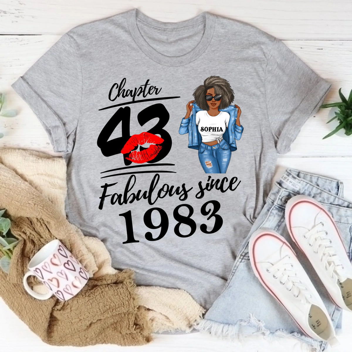 Chapter 43, Fabulous Since 1983 43th Birthday Unique T Shirt For Woman, Custom Birthday Shirt, Her Gifts For 43 Years Old , Turning 43 Birthday Cotton Shirt