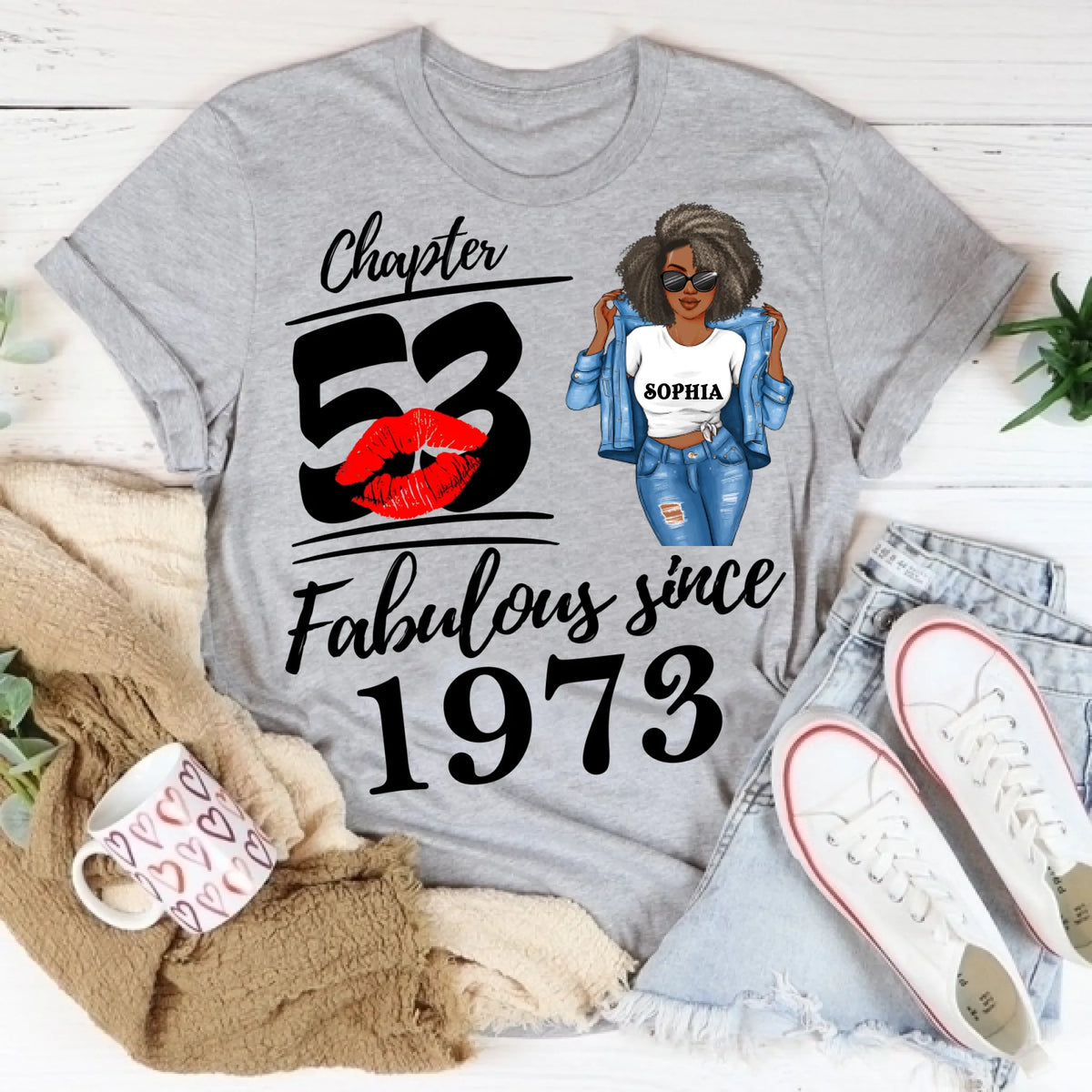 Chapter 53, Fabulous Since 1973 53rd Birthday Unique T Shirt For Woman, Custom Birthday Shirt, Her Gifts For 53 Years Old , Turning 53 Birthday Cotton Shirt