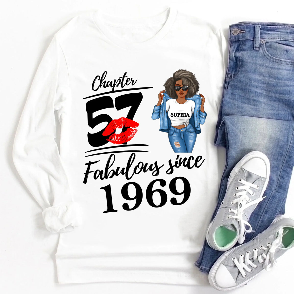 Chapter 57, Fabulous Since 1969 57th Birthday Unique T Shirt For Woman, Custom Birthday Shirt, Her Gifts For 57 Years Old , Turning 57 Birthday Cotton Shirt