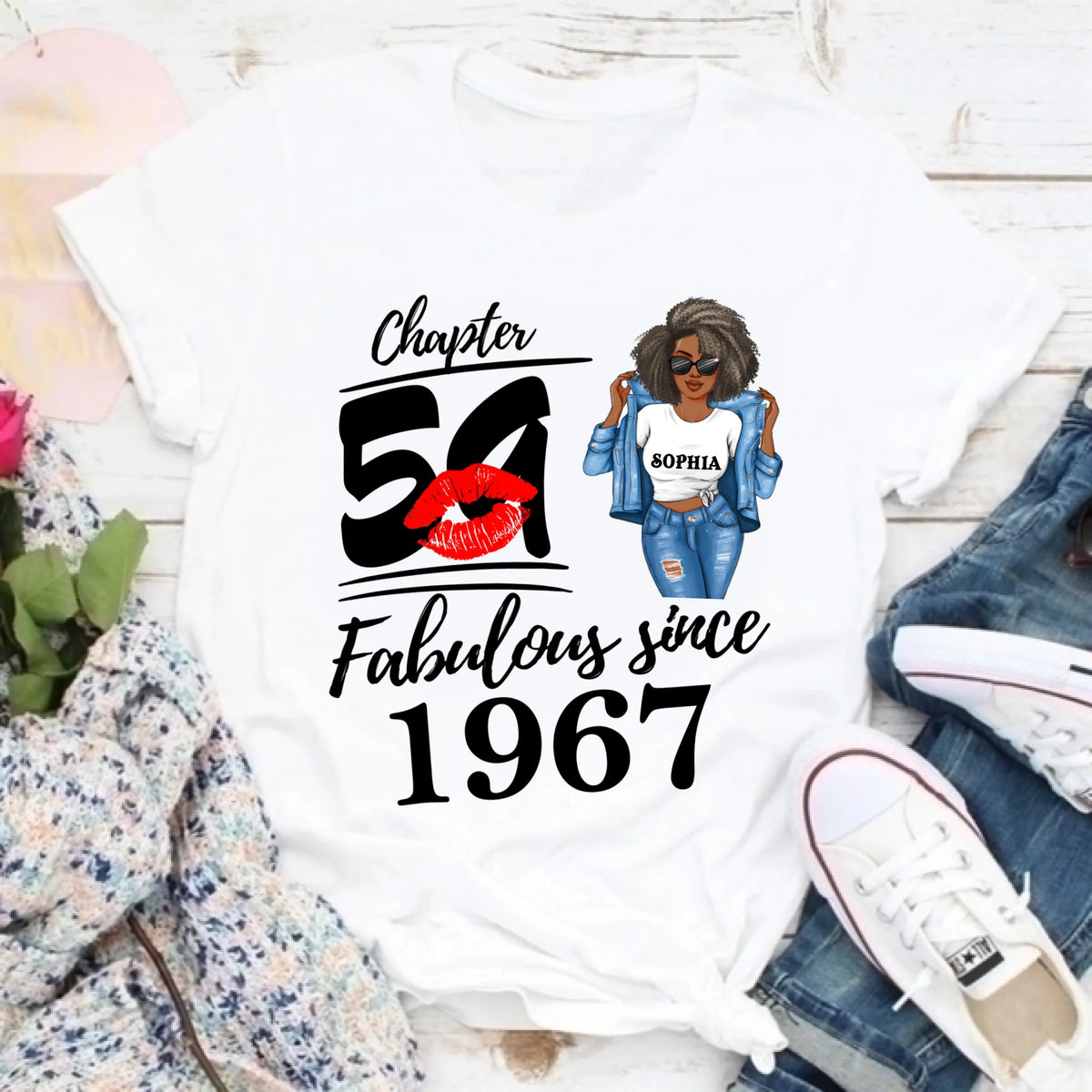 Chapter 59, Fabulous Since 1967 59th Birthday Unique T Shirt For Woman, Custom Birthday Shirt, Her Gifts For 59 Years Old , Turning 59 Birthday Cotton Shirt