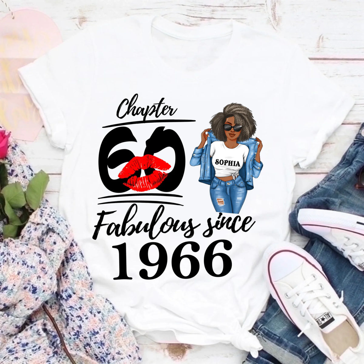 Chapter 60, Fabulous Since 1966 60th Birthday Unique T Shirt For Woman, Custom Birthday Shirt, Her Gifts For 60 Years Old , Turning 60 Birthday Cotton Shirt