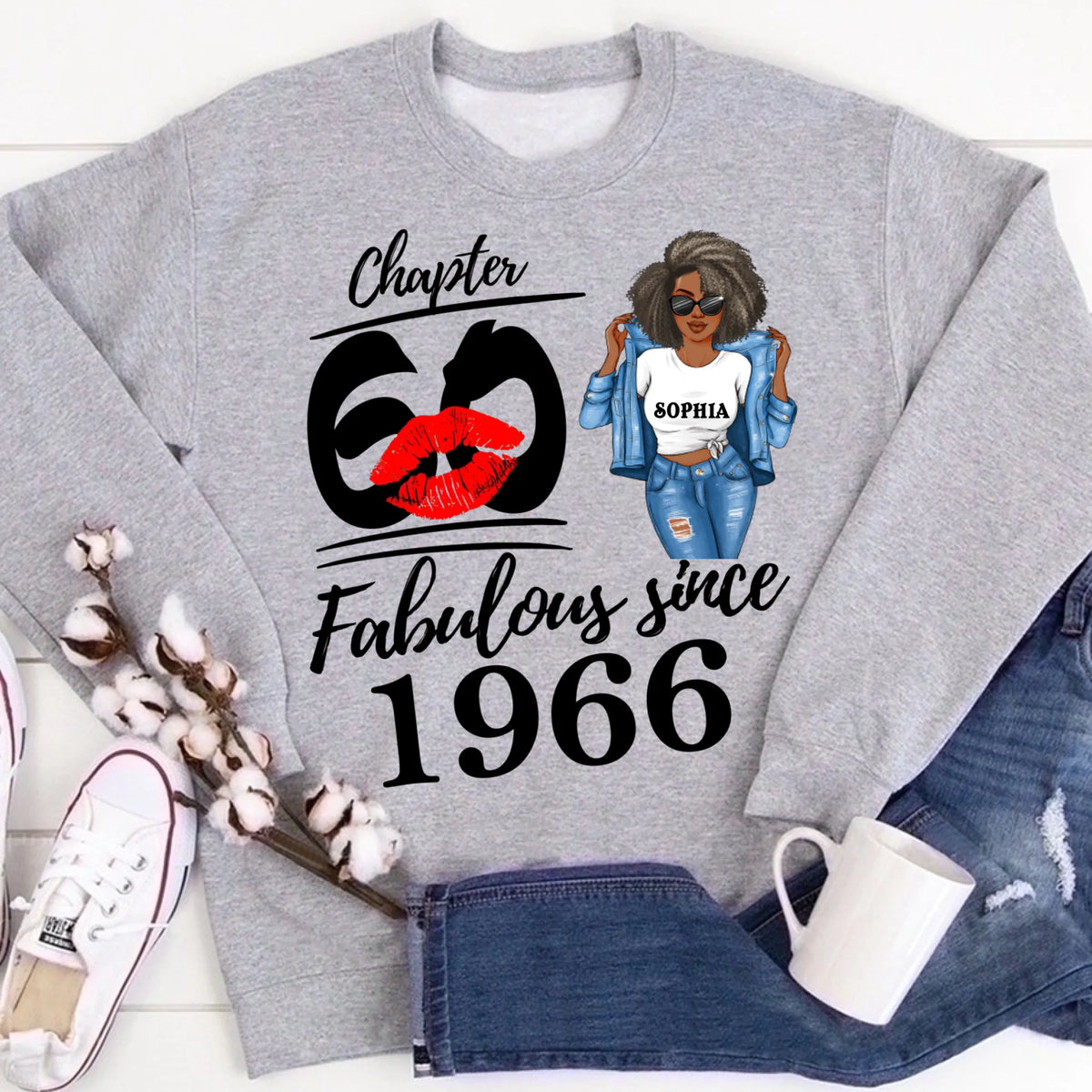 Chapter 60, Fabulous Since 1966 60th Birthday Unique T Shirt For Woman, Custom Birthday Shirt, Her Gifts For 60 Years Old , Turning 60 Birthday Cotton Shirt